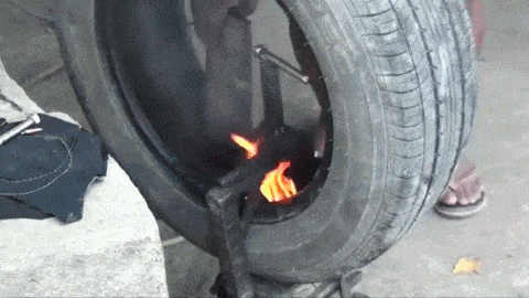 How to seat a tire with fire