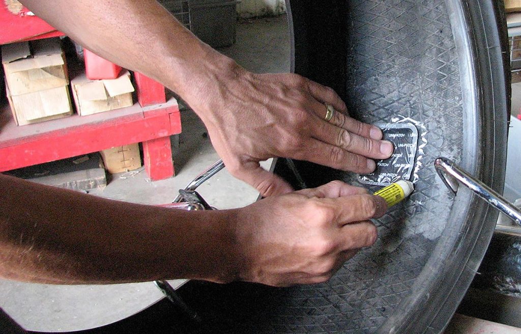 How to seal a wheelbarrow tire