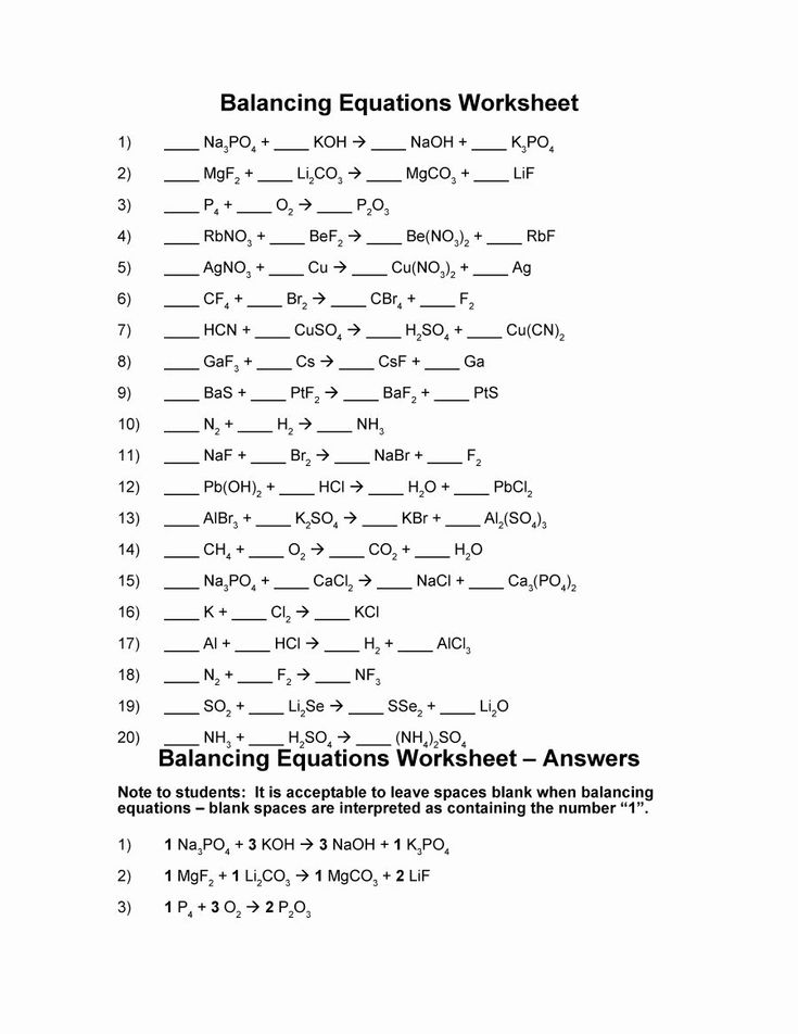 Equal balancing chart