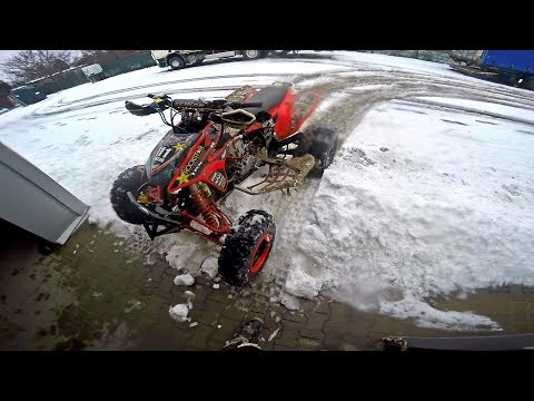 How to plow drifted snow with an atv