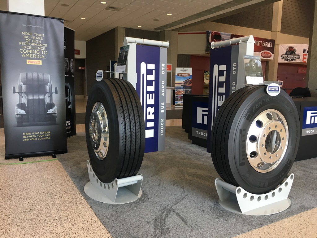 How tall is a semi truck tire