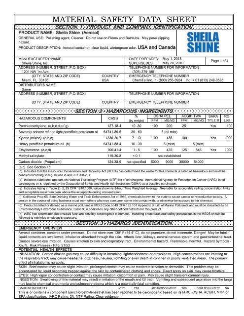 International msds sheets