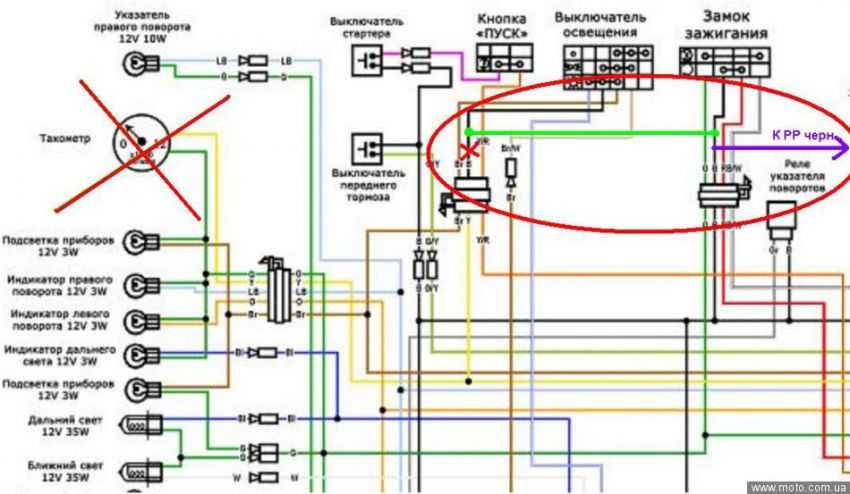 Схема электропроводки мопеда орион