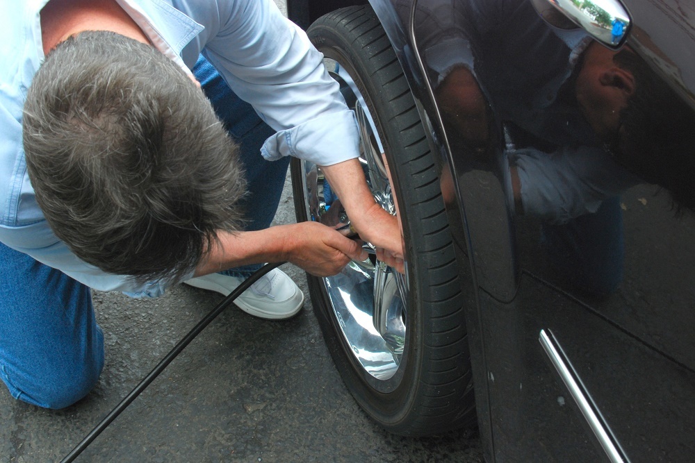 Slow leak in car tire