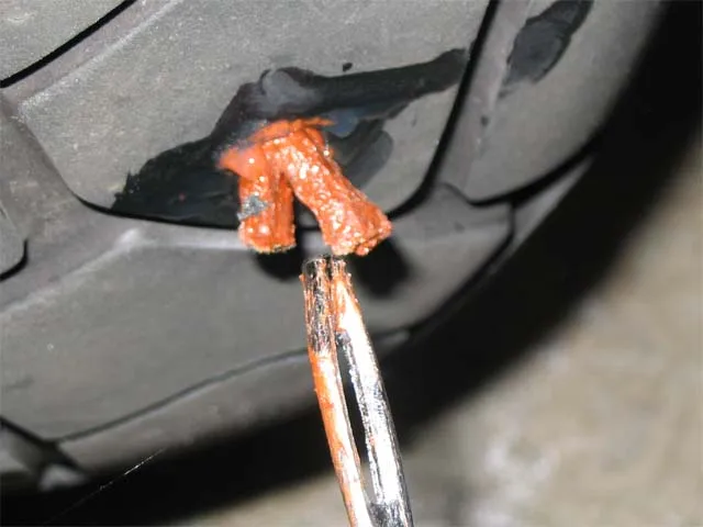 Where is it safe to plug a tire